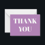 Conselho Obrigado lavanda cartão de tipografia moderno bran<br><div class="desc">Obrigado lavanda cartão de tipografia moderna branco. Texto de fonte branco serif sobre fundo sólido roxo lavanda.</div>
