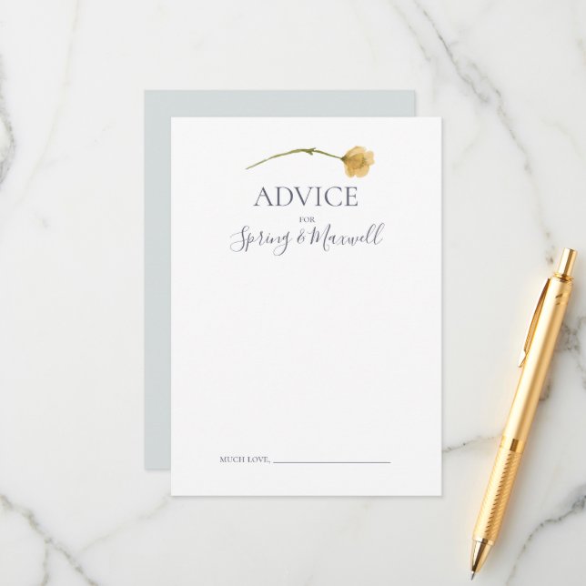 Conselho Primavera Wildflower | Cartão de conselheiro para  (Frente/Verso In Situ)