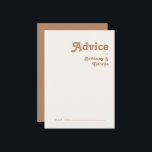 Conselho Retro Beach | Cartão de conselheiro para casamento<br><div class="desc">Esta praia retrô | cartão de conselho de casamento marrom é perfeito para seu simples casamento de vintage, colorido, de boho tropical no verão. Sua única fonte boêmica do século do médio dá a essa design uma víbora hippie minimalista clássica. Suponha que você esteja procurando por uma design que apresente...</div>