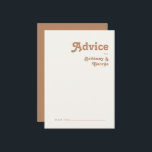 Conselho Retro Beach | Cartão de conselheiro para casamento<br><div class="desc">Esta praia retrô | cartão de conselho de casamento marrom é perfeito para seu simples casamento de vintage, colorido, de boho tropical no verão. Sua única fonte boêmica do século do médio dá a essa design uma víbora hippie minimalista clássica. Suponha que você esteja procurando por uma design que apresente...</div>