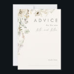 Conselho Whimsic Wildflower | Cartão de conselheiro para ca<br><div class="desc">Este Flor Selvagem Branca O cartão de conselho de casamento de marfim é perfeito para o seu simples e elegante casamento de boho. O verde rústico moderno acompanhado pelas flores silvestres de cor aquática minimalistas ajudará a dar vida à sua visão! Este design de flores de ouro bonito, toques de...</div>