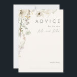 Conselho Whimsic Wildflower | Cartão de conselheiro para ca<br><div class="desc">Este Flor Selvagem Branca O cartão de conselho de casamento de marfim é perfeito para o seu simples e elegante casamento de boho. O verde rústico moderno acompanhado pelas flores silvestres de cor aquática minimalistas ajudará a dar vida à sua visão! Este design de flores de ouro bonito, toques de...</div>