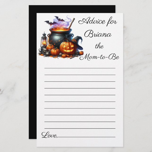 Conselhos de Chá de fraldas de Monstro das Hallowe (Frente/Verso)