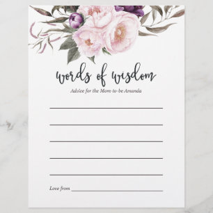 Conselhos de Chá de fraldas Floral de Veludo Profu