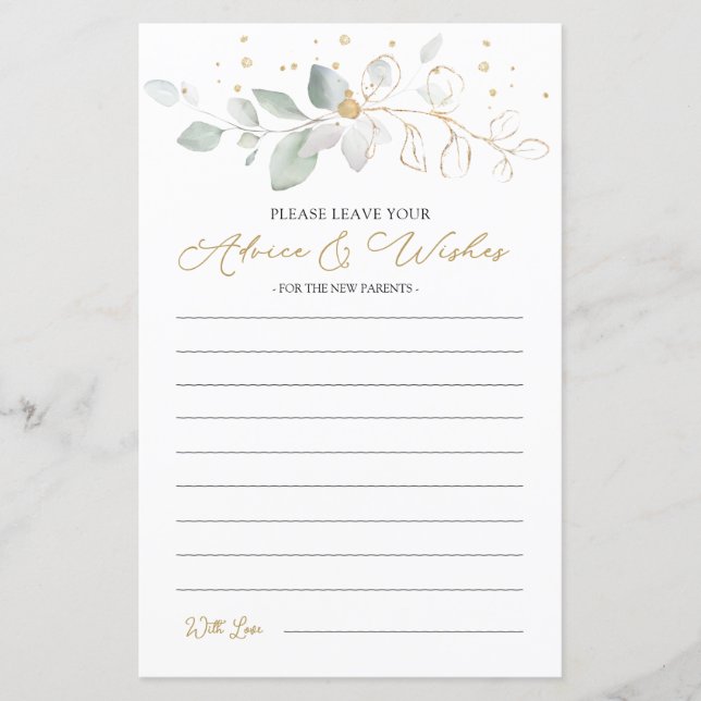 Conselhos de Folhagem Dourada Verde e Desejos para (Frente)