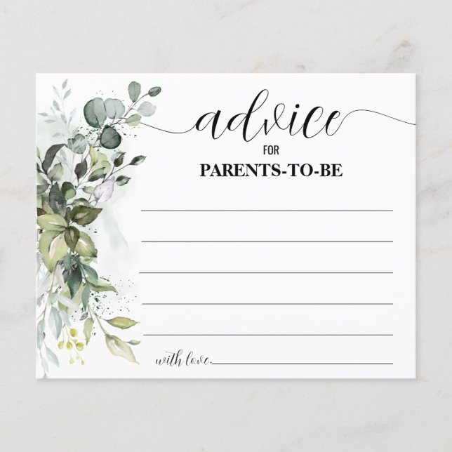 Conselhos de Greenerescência para o cartão de Chá  (Frente)