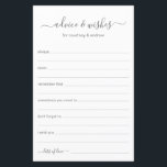 Conselhos e Desejos<br><div class="desc">Estas cinzas simples, brancas, modernas, mínimas, escritas à mão, as folhas Advice & Wish são perfeitas para ter chás de panela, janto de ensaio ou convidados de casamento a preencher para o casal feliz. As pessoas vão adorar ter as ordens - tornam tão fácil deixar palavras amáveis de conselhos e...</div>