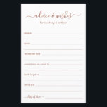 Conselhos e Desejos<br><div class="desc">Estas folhas simples, aterrorizadas e brancas, modernas, mínimas, escritas à mão, Advice & Wish são perfeitas para ter chá de panela, janto de ensaio ou convidados de casamento a preencher para o casal feliz. As pessoas vão adorar ter as ordens - tornam tão fácil deixar palavras amáveis de conselhos e...</div>