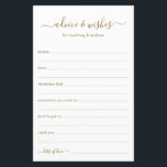 Conselhos e Desejos<br><div class="desc">Estas folhas simples, douradas e brancas, modernas, mínimas, escritas à mão, Advice & Wish são perfeitas para ter chá de panela, janto de ensaio ou convidados de casamento a preencher para o casal feliz. As pessoas vão adorar ter as ordens - tornam tão fácil deixar palavras amáveis de conselhos e...</div>