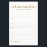 Conselhos e Desejos<br><div class="desc">Estas folhas simples, douradas e brancas, modernas, mínimas, escritas à mão, Advice & Wish são perfeitas para ter chá de panela, janto de ensaio ou convidados de casamento a preencher para o casal feliz. As pessoas vão adorar ter as ordens - tornam tão fácil deixar palavras amáveis de conselhos e...</div>