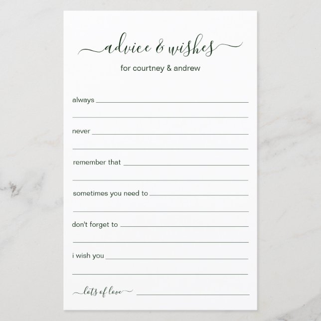 Conselhos e Desejos (Frente)