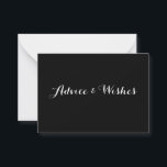 Conselhos e Desejos Cartões de Casamento<br><div class="desc">Cartões para convidados de casamento para deixar conselhos e desejos,  mudar a cor de fundo e texto para se adequar à vossa ocasião. Colocar numa mesa na recepção.</div>