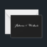 Conselhos e Desejos Cartões de Casamento<br><div class="desc">Cartões para convidados de casamento para deixar conselhos e desejos,  mudar a cor de fundo e texto para se adequar à vossa ocasião. Colocar numa mesa na recepção.</div>