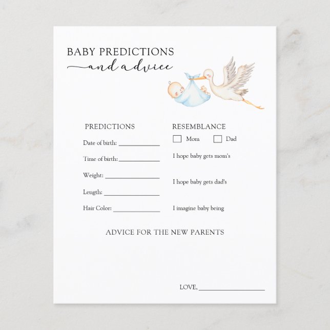 Conselhos e Previsões do Bebê Stork (Frente)