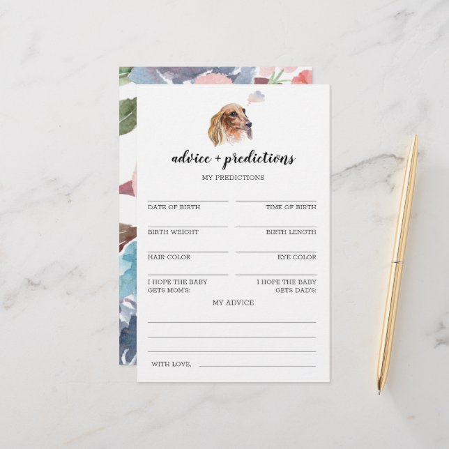 Conselhos e previsões Jogo de Chá de fraldas Dachs (Frente/Verso In Situ)