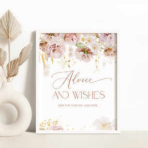 Conselhos e votos florais boho para Poster de Recé