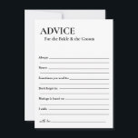 Conselhos minimalistas para o jogo dos noivos<br><div class="desc">Conselhos para os noivos. Em um script elegante e moderno. Os itens em nossa loja estão relacionados.</div>