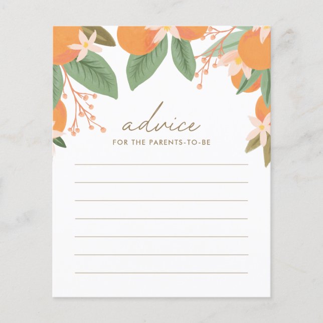 Conselhos para o Jogo de Chás de fraldas de Citros (Frente)