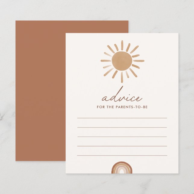 Conselhos para pais Jogo de Chá de fraldas Boho Su (Frente/Verso)