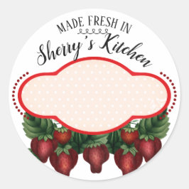 conserva de morango da cozinha do adesivo