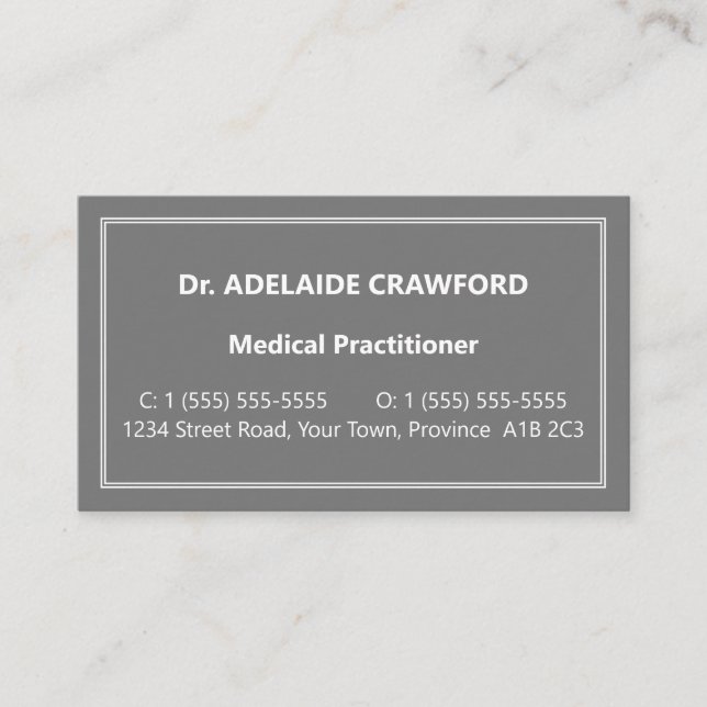 Conservador, Cartão de visita neutro (Frente)