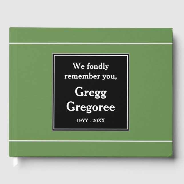 Conservador, Simples Livro de Convidados Funerais (Frente)