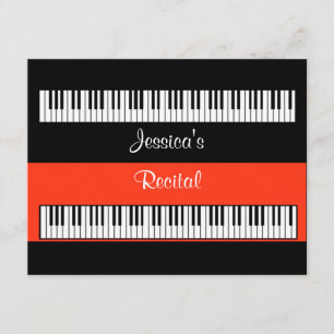 Considerando ou convite de festas musical do piano