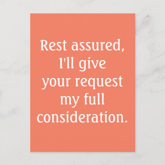 Considerando seu cartão postal de tipografia âmbar (Frente)