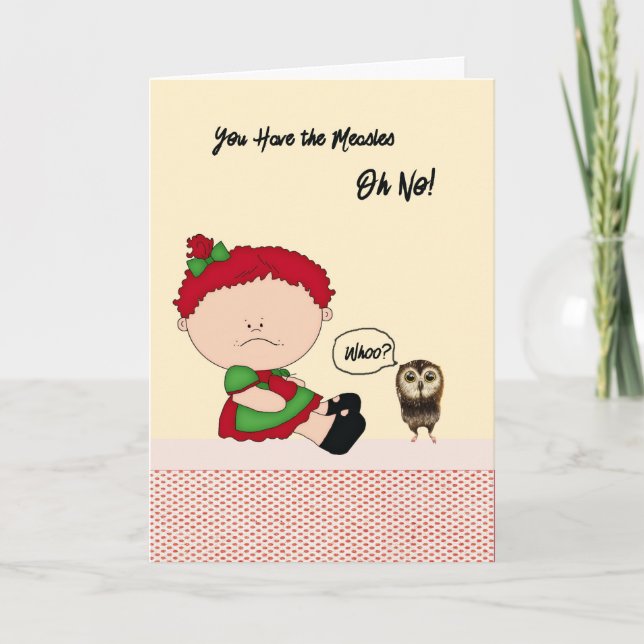 Consiga um bom cartão para criança com sarampo (Frente)