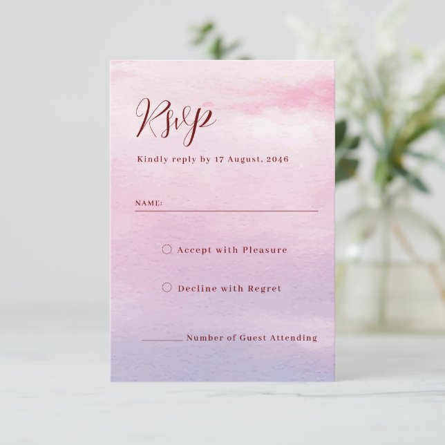 Consola romântica convite para casamento rsvp (Em pé/Frente)