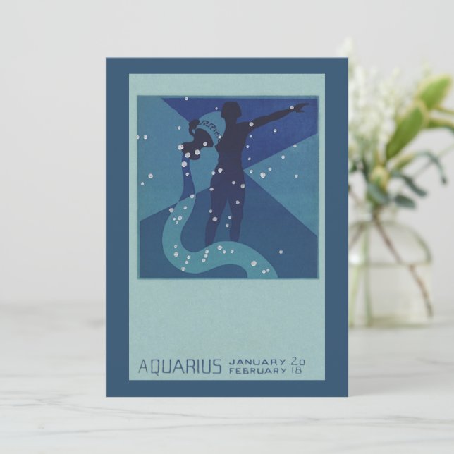 Constelação Aquarius, Astrologia Zodiac Vintage (Em pé/Frente)