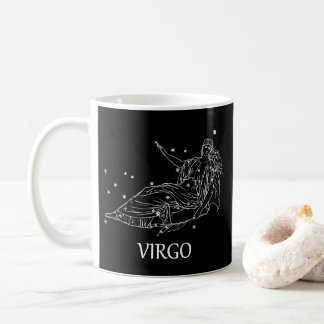 Constelação da astrologia do Virgo e caneca preta