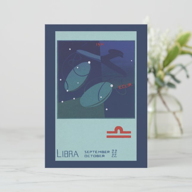 Constelação da Balança Vintage Zodiac Astrologia (Em pé/Frente)