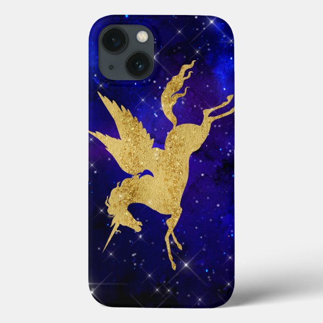 Constelação de Galáxia Unicorn Stardust Azul Doura (Verso)
