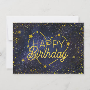 Constelação e Cartão de Estrelas Feliz Aniversário