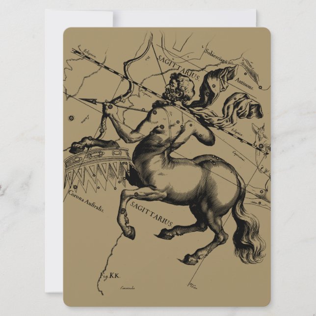 Constelação Sagittarius Hevelius 1690 (Frente)