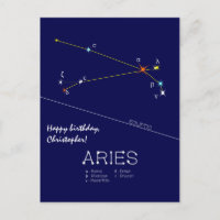 Constelação Zodiacal de Áries Cartão Postal