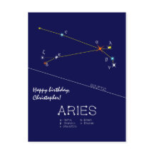 Constelação Zodiacal de Áries Cartão Postal