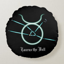 Constelação Zodíaco Touro Almofada Redonda