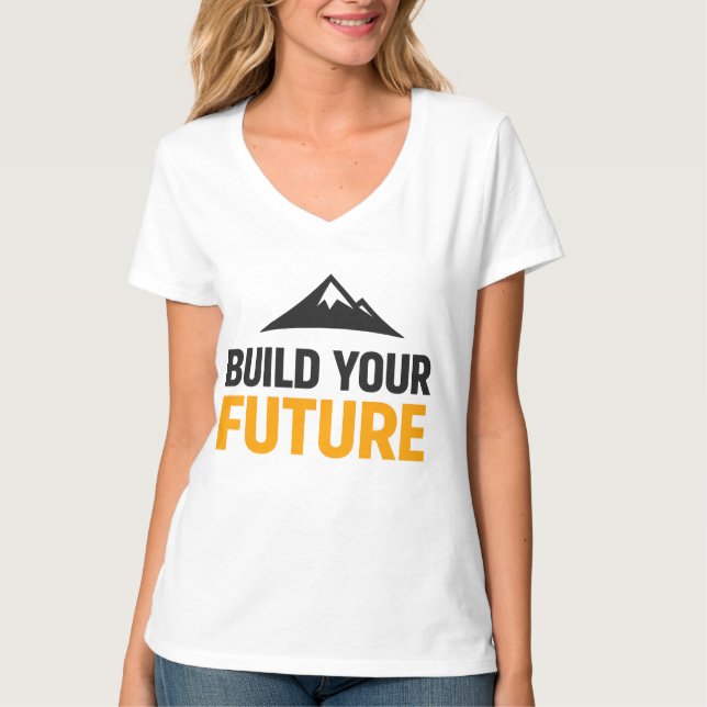 Construa Seu Futuro Minimalista Camiseta Feminina  (Frente)