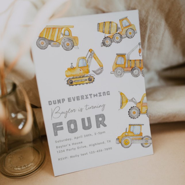 Construção 4.o Convite de Aniversário (Criador carregado)