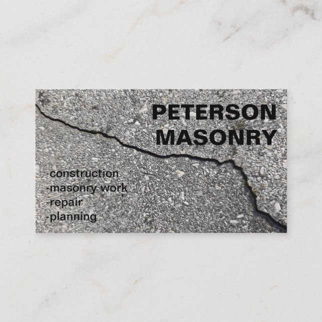 Construção - Cartão de visita de alvenaria (Frente)