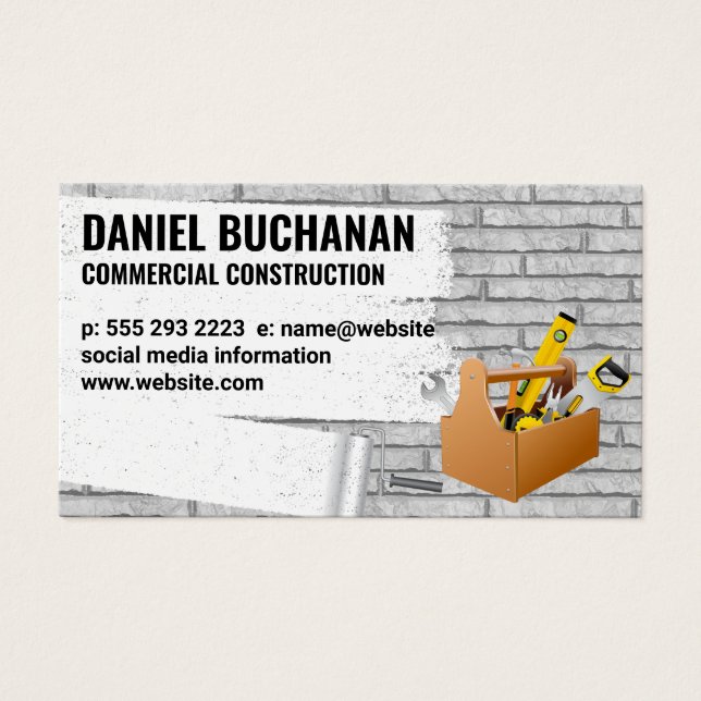 Construção | Parede de tijolos pintada | Caixa de  (Frente)