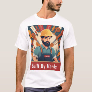 Construído por Mãos - Design de Camisa T do Trabal