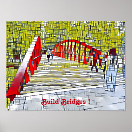 Construir pontes Abstrato Art Modern Wall Poster