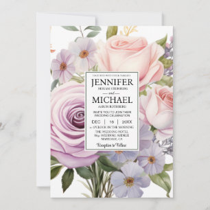 CONSULTE Convite para Casamento de Rosa de Pastel