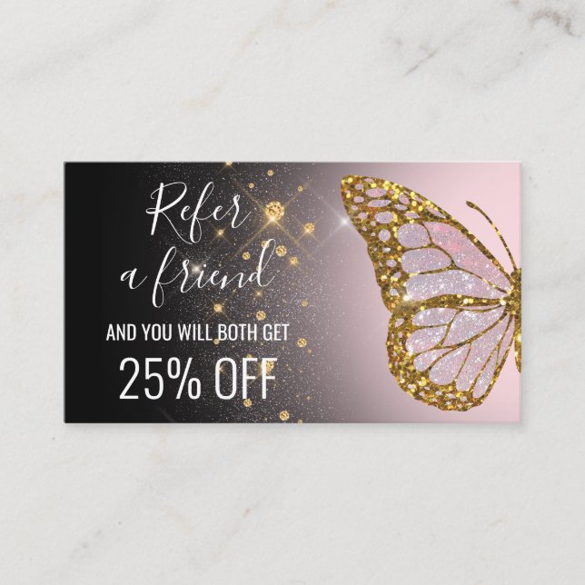 consulte uma borboleta amiga no cartão de referênc (Frente)