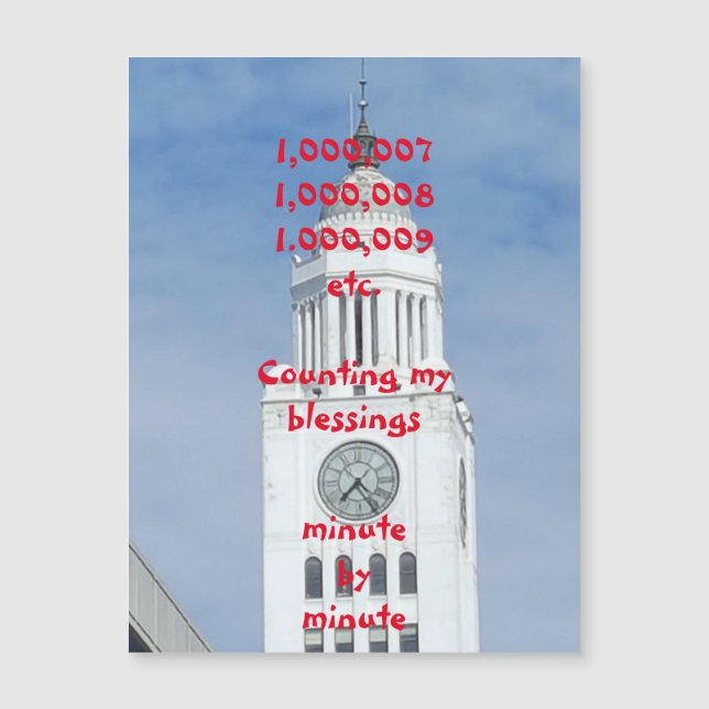 Contando Minhas Bênçãos Cartão de Saudação Magnéti (Frente)