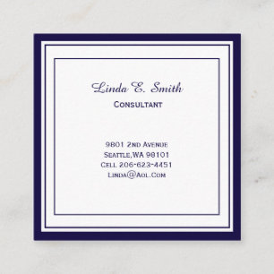 Contato Cartão Clássico de Chamada Comercial Bordada