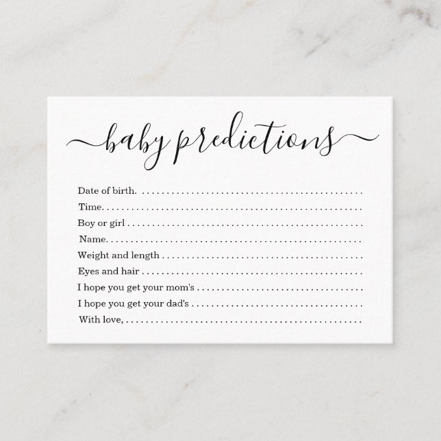 Contato Cartão da previsão do bebê para o chá de fraldas - (Frente)